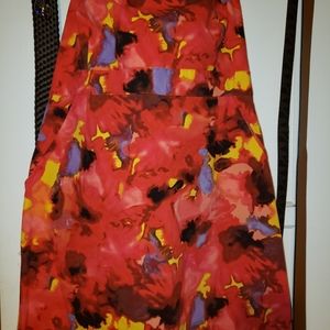 NWT NY&Co. Dress size 18. Color is red with black, yellows and orange.